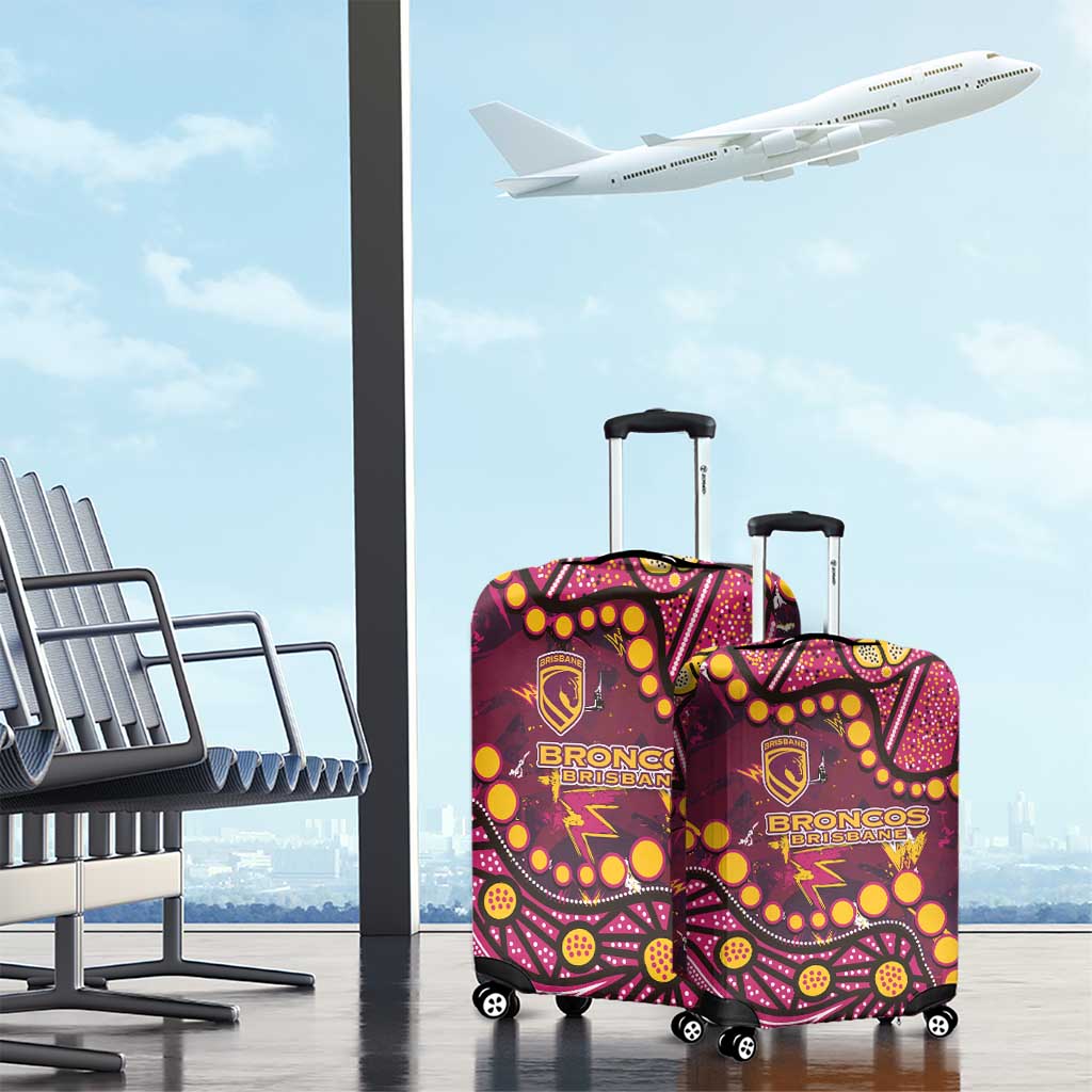 Brisbane Broncos Luggage Cover Aboriginal Pattern with Graffiti Style Design