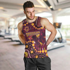 Brisbane Broncos Men Tank Top Aboriginal Pattern with Graffiti Style Design