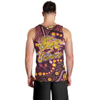 Brisbane Broncos Men Tank Top Aboriginal Pattern with Graffiti Style Design
