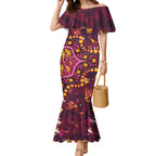 Brisbane Broncos Mermaid Dress Aboriginal Pattern with Graffiti Style Design