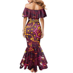 Brisbane Broncos Mermaid Dress Aboriginal Pattern with Graffiti Style Design