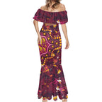 Brisbane Broncos Mermaid Dress Aboriginal Pattern with Graffiti Style Design