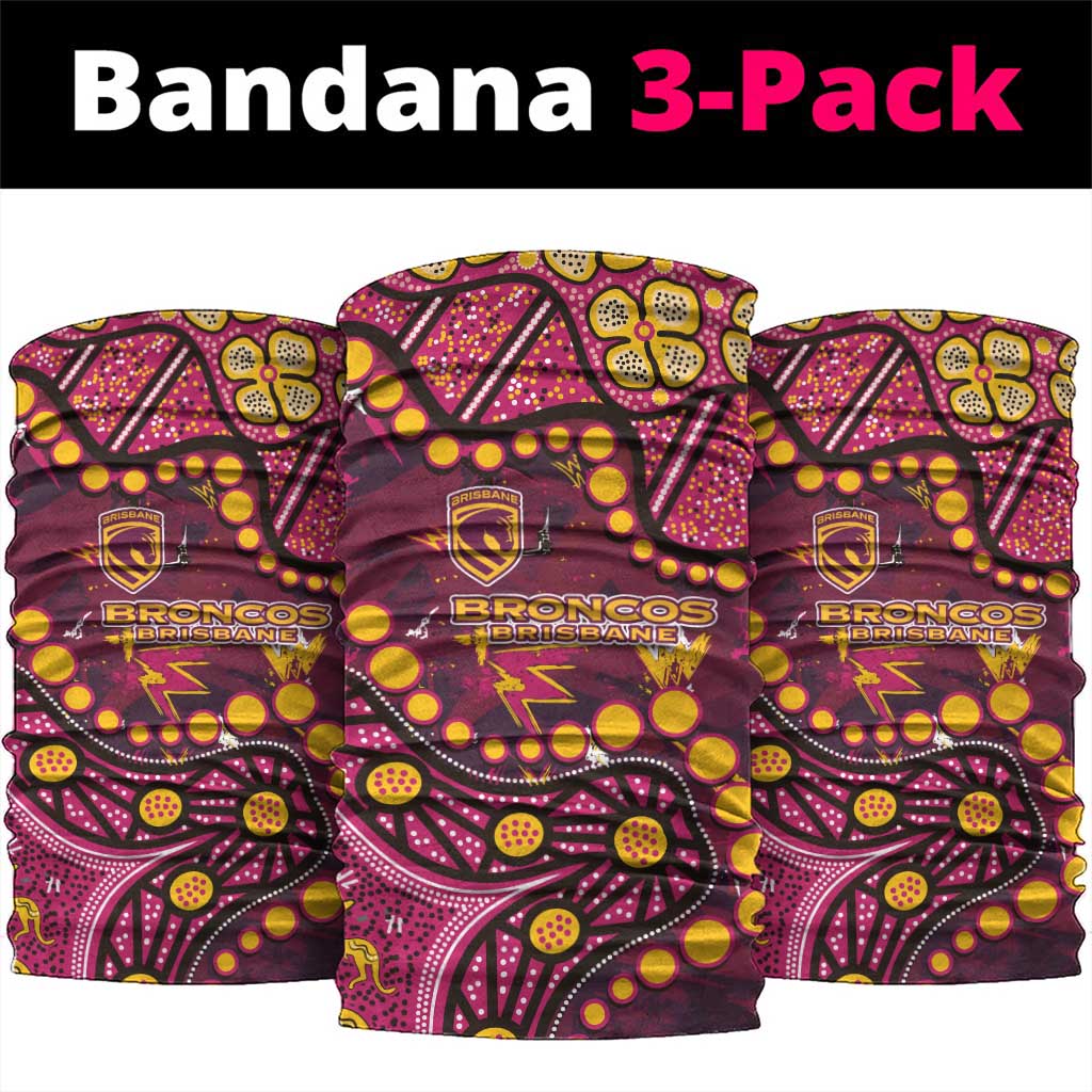 Brisbane Broncos Neck Gaiter Aboriginal Pattern with Graffiti Style Design