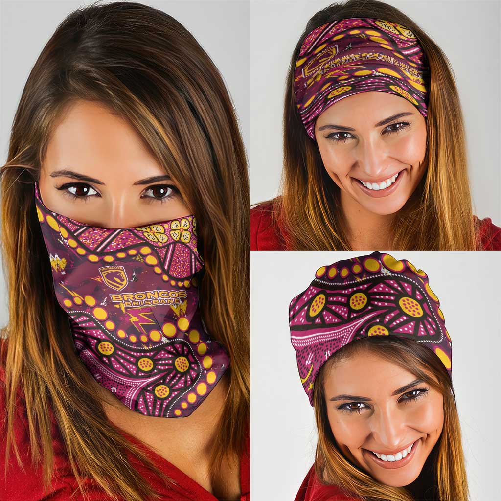 Brisbane Broncos Neck Gaiter Aboriginal Pattern with Graffiti Style Design