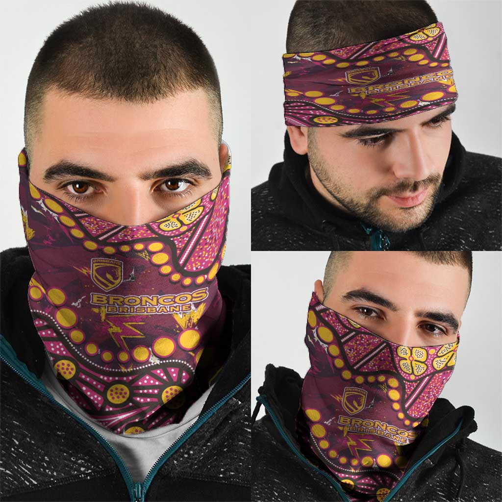 Brisbane Broncos Neck Gaiter Aboriginal Pattern with Graffiti Style Design