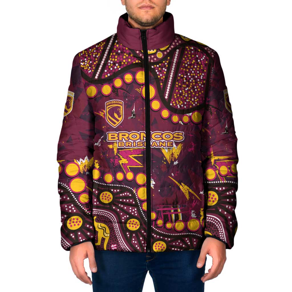 Brisbane Broncos Padded Jacket Aboriginal Pattern with Graffiti Style Design