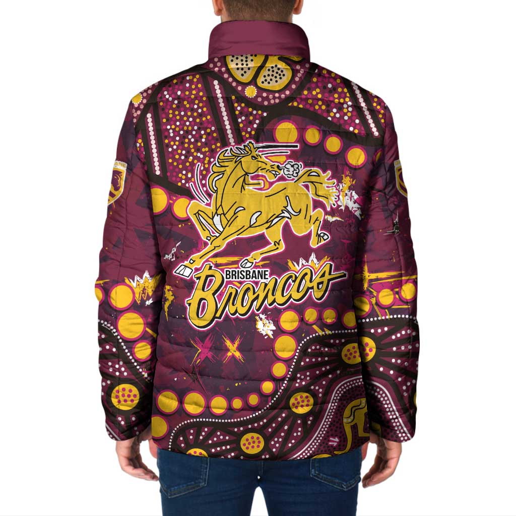 Brisbane Broncos Padded Jacket Aboriginal Pattern with Graffiti Style Design