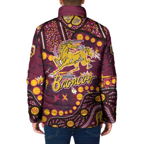 Brisbane Broncos Padded Jacket Aboriginal Pattern with Graffiti Style Design