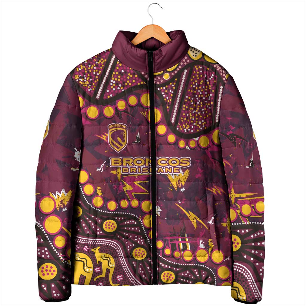 Brisbane Broncos Padded Jacket Aboriginal Pattern with Graffiti Style Design