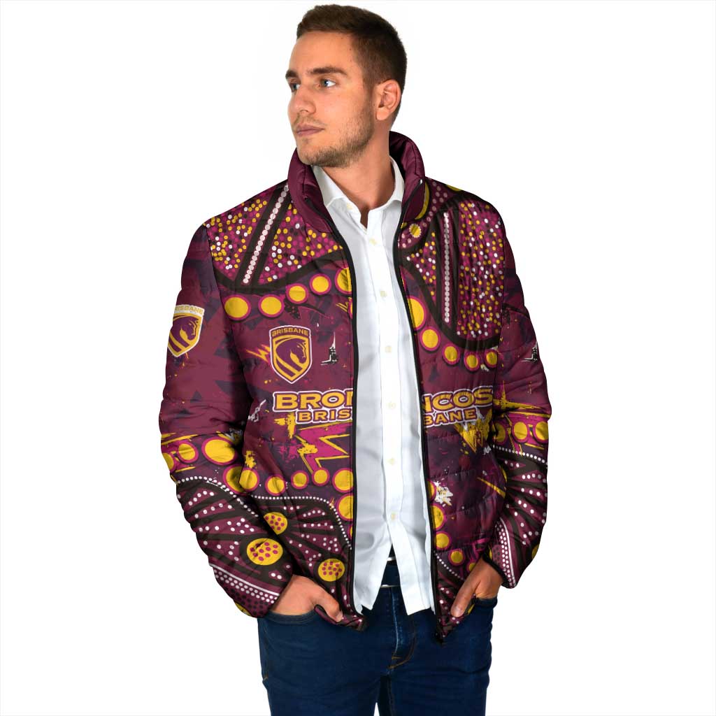 Brisbane Broncos Padded Jacket Aboriginal Pattern with Graffiti Style Design