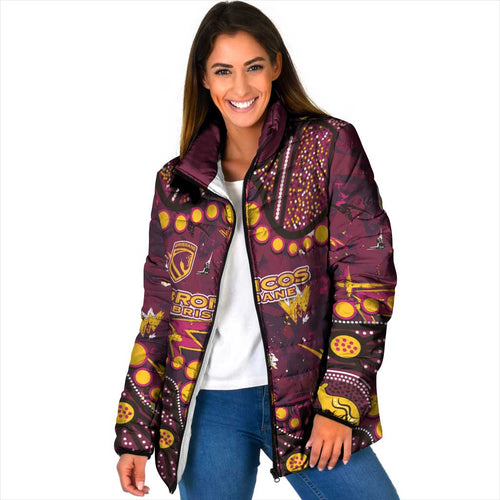 Brisbane Broncos Padded Jacket Aboriginal Pattern with Graffiti Style Design