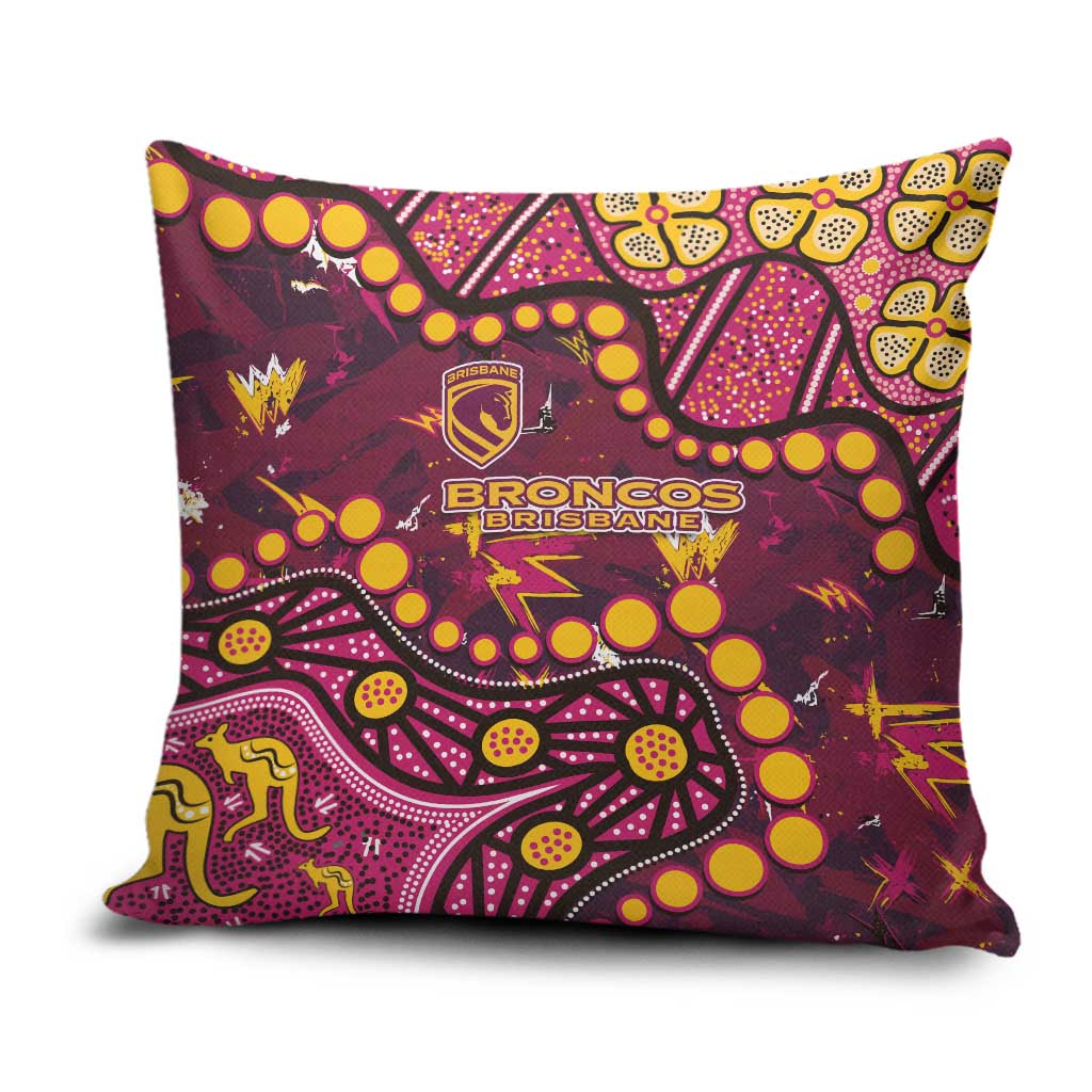 Brisbane Broncos Pillow Cover Aboriginal Pattern with Graffiti Style Design