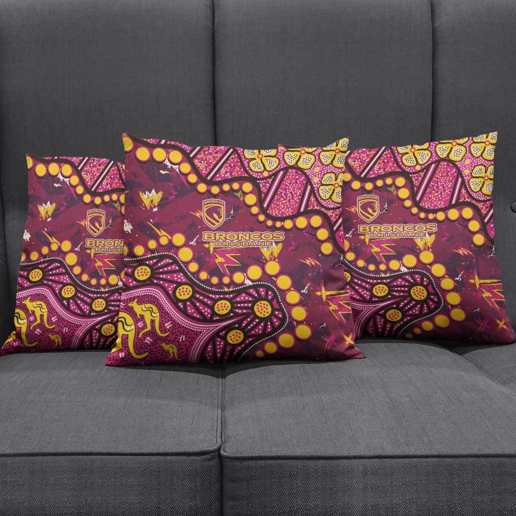 Brisbane Broncos Pillow Cover Aboriginal Pattern with Graffiti Style Design
