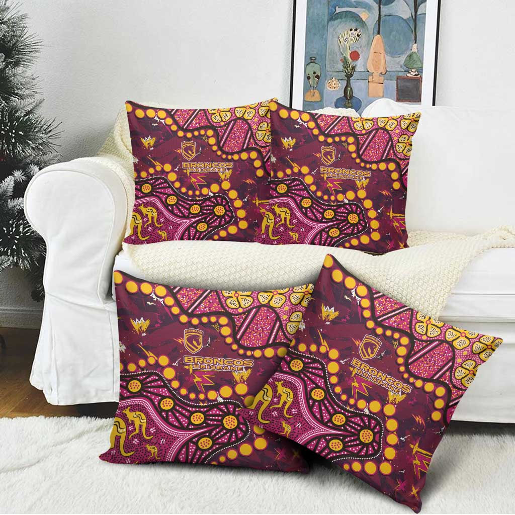 Brisbane Broncos Pillow Cover Aboriginal Pattern with Graffiti Style Design