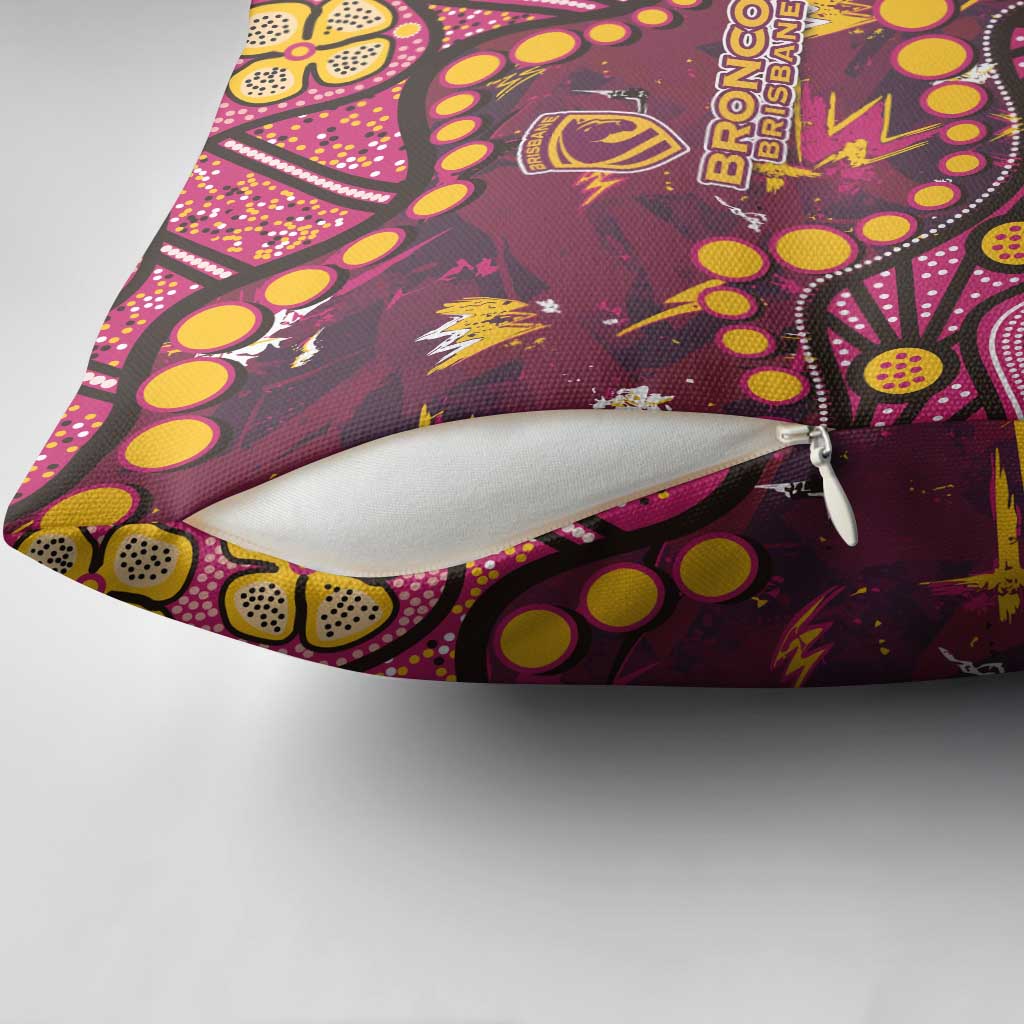 Brisbane Broncos Pillow Cover Aboriginal Pattern with Graffiti Style Design