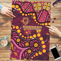 Brisbane Broncos Puzzle Aboriginal Pattern with Graffiti Style Design