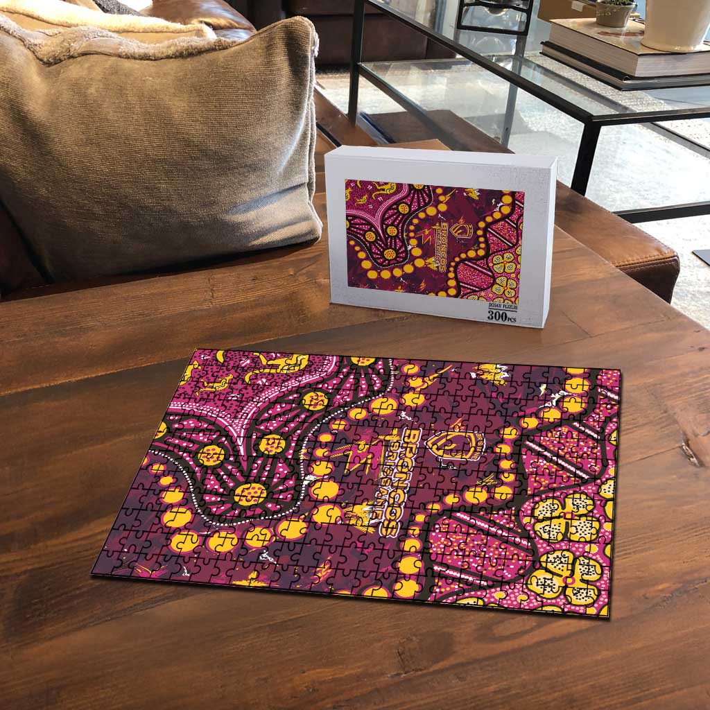 Brisbane Broncos Puzzle Aboriginal Pattern with Graffiti Style Design