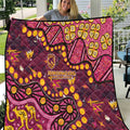 Brisbane Broncos Quilt Aboriginal Pattern with Graffiti Style Design