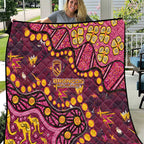 Brisbane Broncos Quilt Aboriginal Pattern with Graffiti Style Design