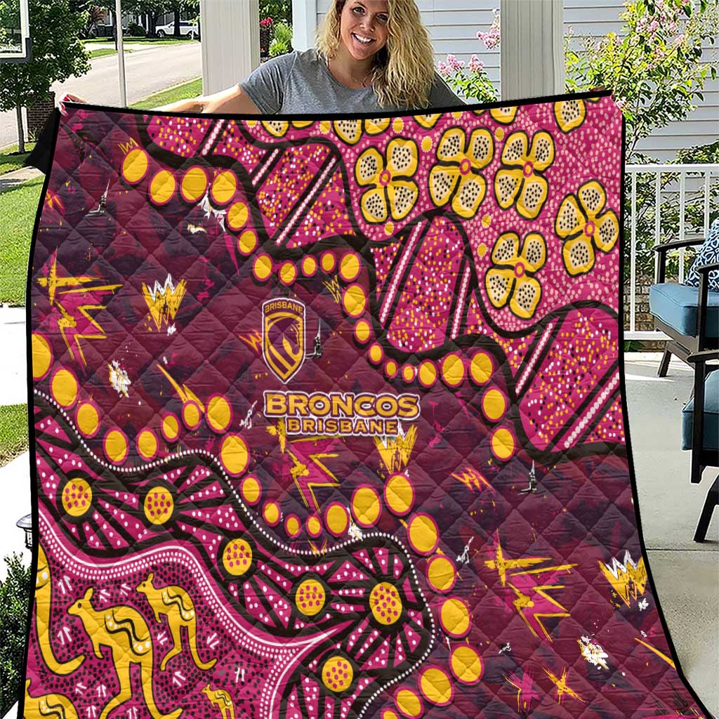 Brisbane Broncos Quilt Aboriginal Pattern with Graffiti Style Design