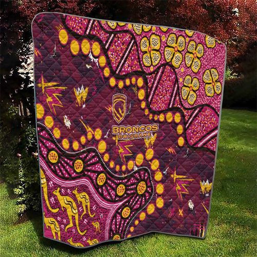 Brisbane Broncos Quilt Aboriginal Pattern with Graffiti Style Design