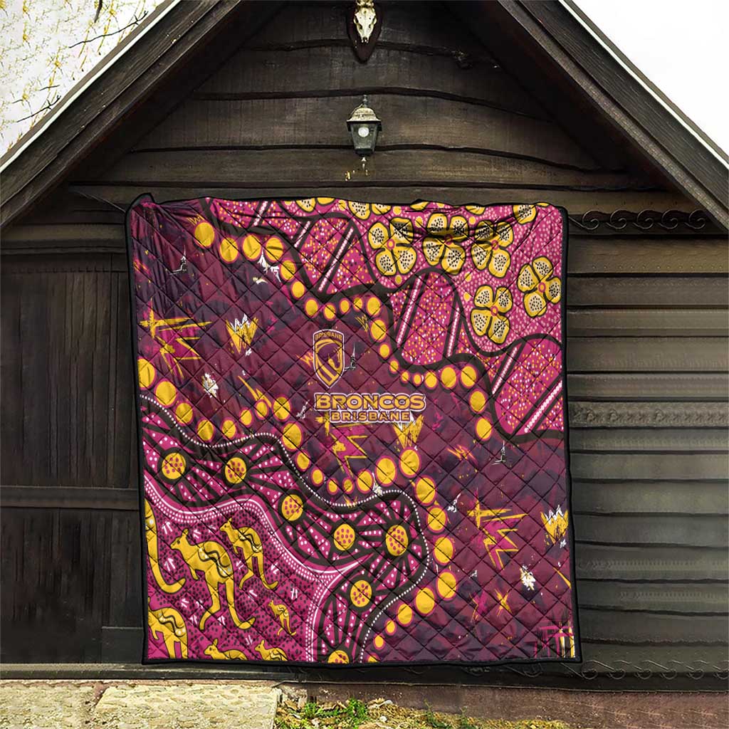 Brisbane Broncos Quilt Aboriginal Pattern with Graffiti Style Design