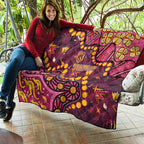 Brisbane Broncos Quilt Aboriginal Pattern with Graffiti Style Design