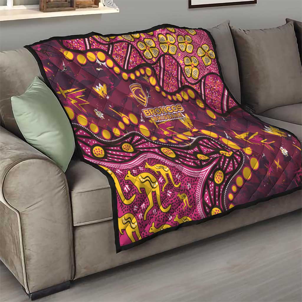 Brisbane Broncos Quilt Aboriginal Pattern with Graffiti Style Design