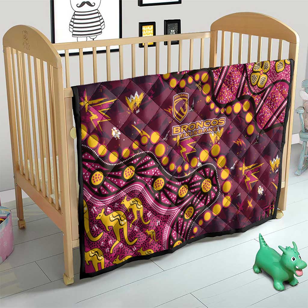 Brisbane Broncos Quilt Aboriginal Pattern with Graffiti Style Design