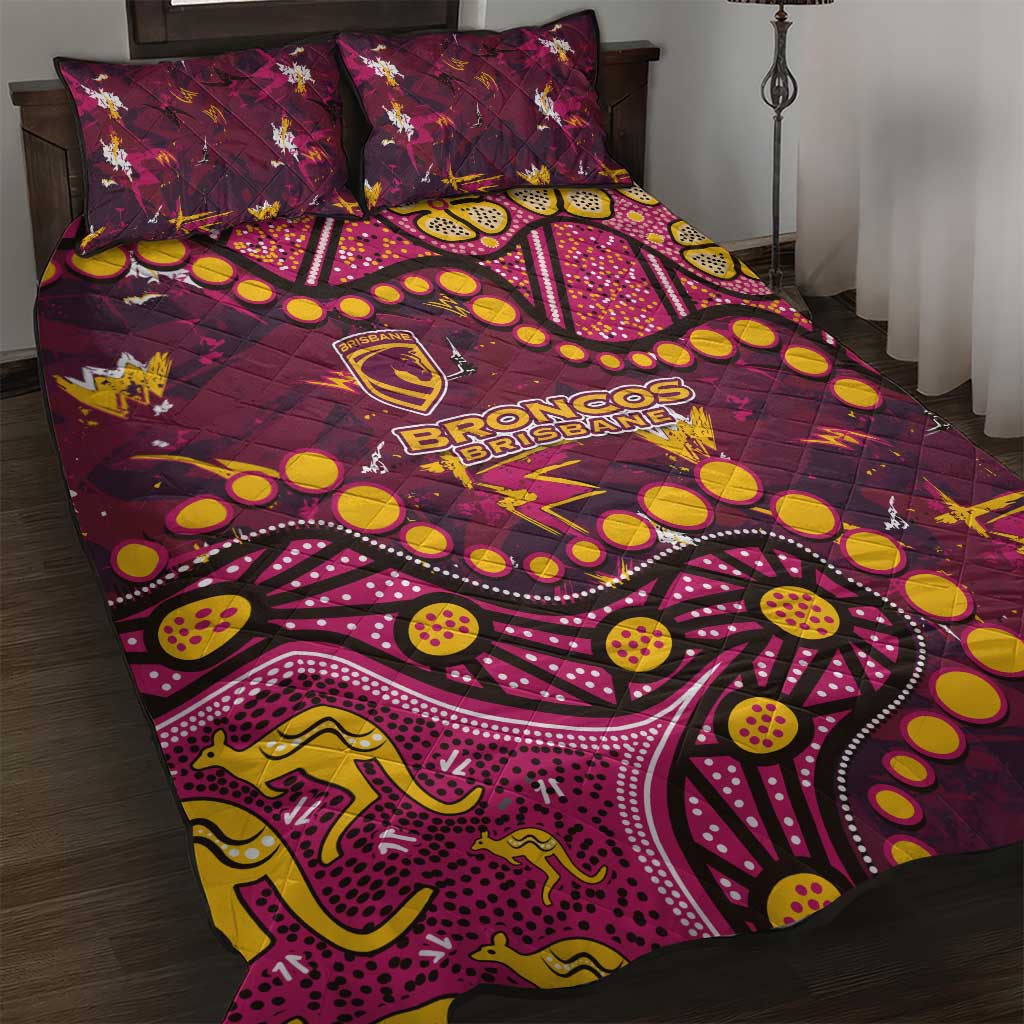 Brisbane Broncos Quilt Bed Set Aboriginal Pattern with Graffiti Style Design