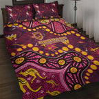Brisbane Broncos Quilt Bed Set Aboriginal Pattern with Graffiti Style Design