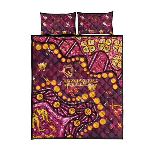 Brisbane Broncos Quilt Bed Set Aboriginal Pattern with Graffiti Style Design