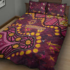 Brisbane Broncos Quilt Bed Set Aboriginal Pattern with Graffiti Style Design