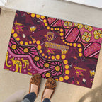 Brisbane Broncos Rubber Doormat Aboriginal Pattern with Graffiti Style Design