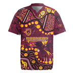 Brisbane Broncos Rugby Jersey Aboriginal Pattern with Graffiti Style Design
