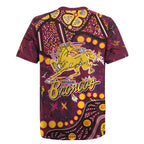 Brisbane Broncos Rugby Jersey Aboriginal Pattern with Graffiti Style Design
