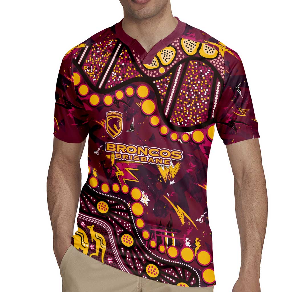Brisbane Broncos Rugby Jersey Aboriginal Pattern with Graffiti Style Design