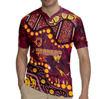 Brisbane Broncos Rugby Jersey Aboriginal Pattern with Graffiti Style Design