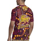 Brisbane Broncos Rugby Jersey Aboriginal Pattern with Graffiti Style Design