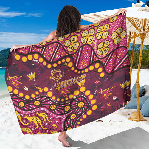 Brisbane Broncos Sarong Aboriginal Pattern with Graffiti Style Design