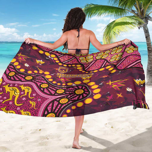 Brisbane Broncos Sarong Aboriginal Pattern with Graffiti Style Design