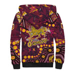 Brisbane Broncos Sherpa Hoodie Aboriginal Pattern with Graffiti Style Design