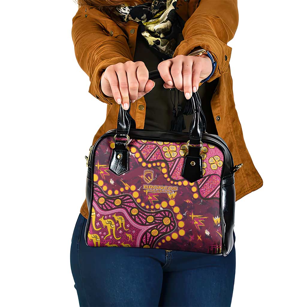 Brisbane Broncos Shoulder Handbag Aboriginal Pattern with Graffiti Style Design