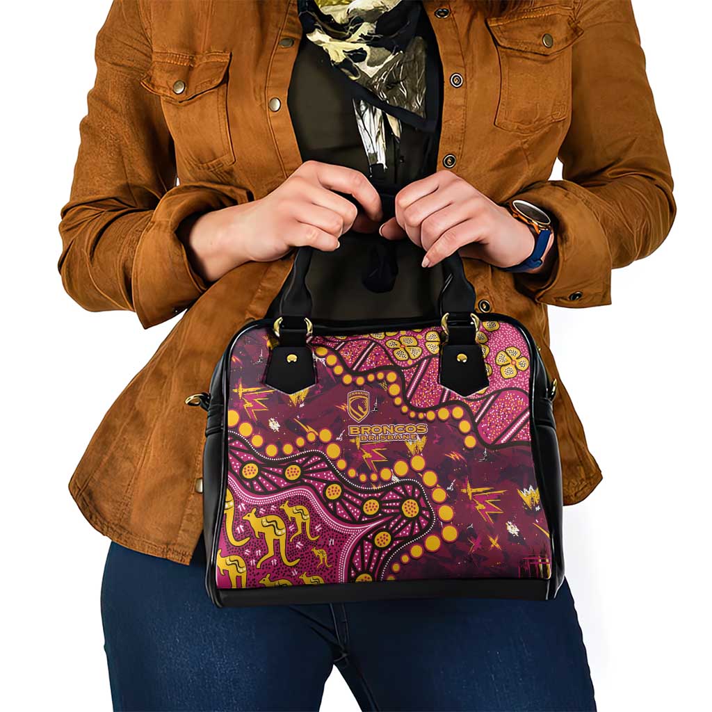 Brisbane Broncos Shoulder Handbag Aboriginal Pattern with Graffiti Style Design