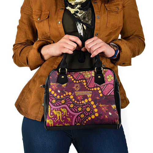 Brisbane Broncos Shoulder Handbag Aboriginal Pattern with Graffiti Style Design