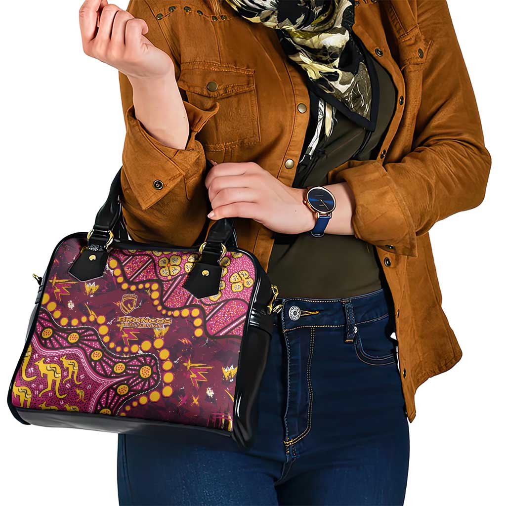 Brisbane Broncos Shoulder Handbag Aboriginal Pattern with Graffiti Style Design