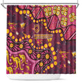 Brisbane Broncos Shower Curtain Aboriginal Pattern with Graffiti Style Design