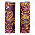 Brisbane Broncos Skinny Tumbler Aboriginal Pattern with Graffiti Style Design