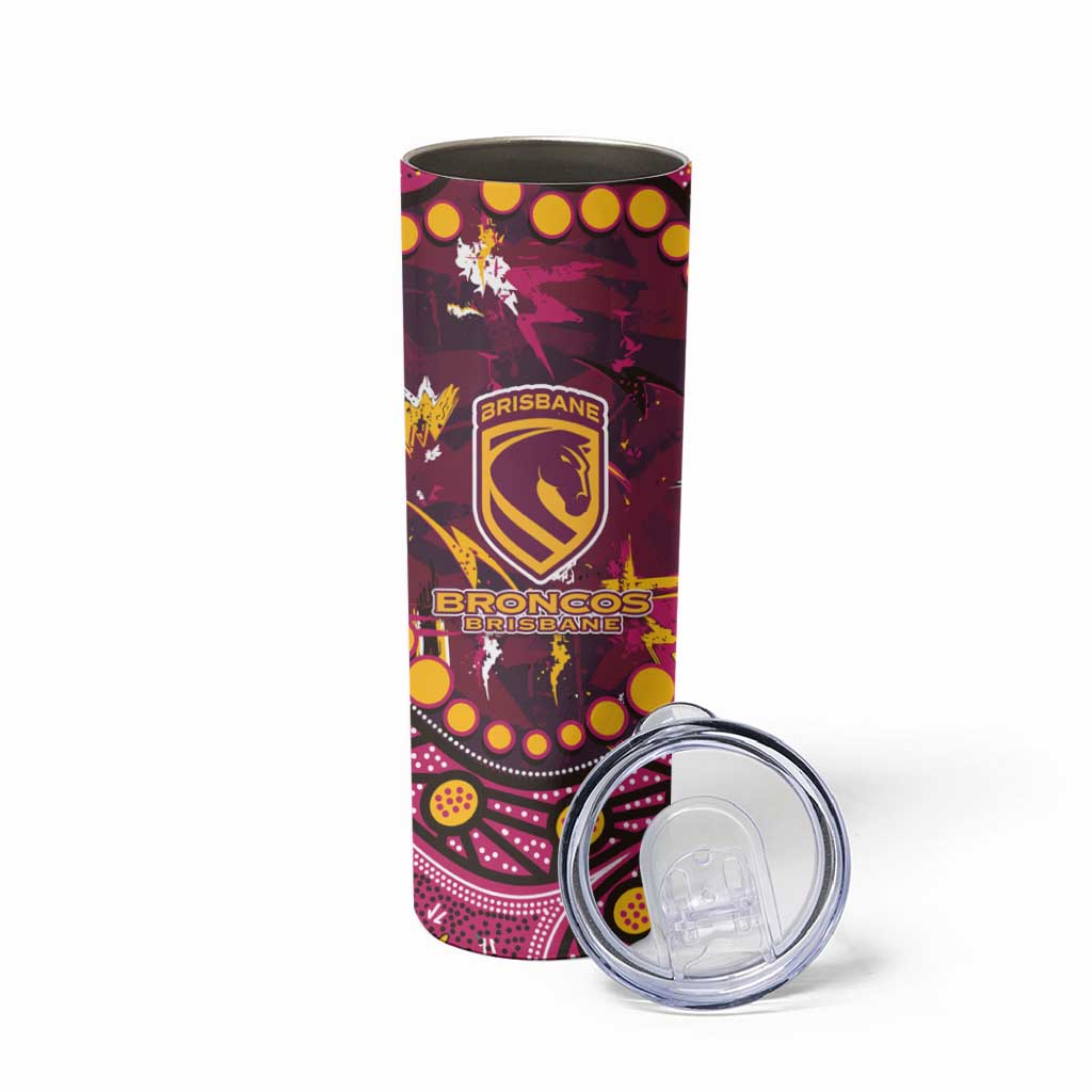 Brisbane Broncos Skinny Tumbler Aboriginal Pattern with Graffiti Style Design