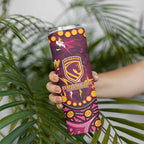 Brisbane Broncos Skinny Tumbler Aboriginal Pattern with Graffiti Style Design
